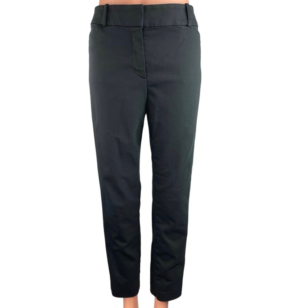Ann Taylor Loft Women's Black High Rise Flat Front Straight Leg Trouser Pants 10
